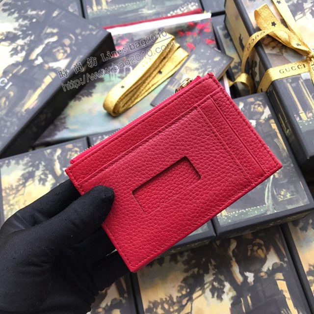 Gucci包 古馳卡包 574804紅全皮 2019高端品質新款小卡包  gudj1443